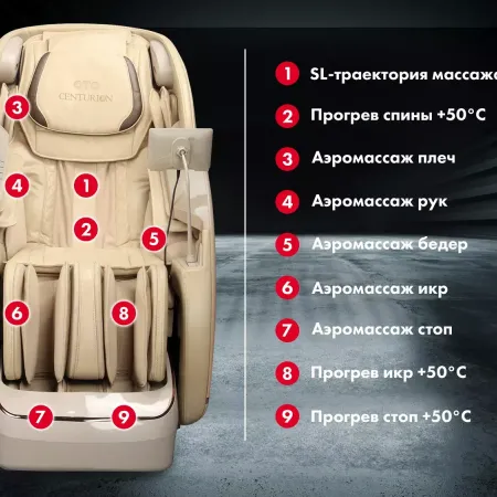 Массажное кресло OTO CENTURION PRO CN-01 Бежевый