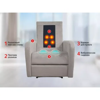 Массажное кресло реклайнер FUJIMO E-COMFORT CHAIR F3005 FEF Грейси (Sakura 9)